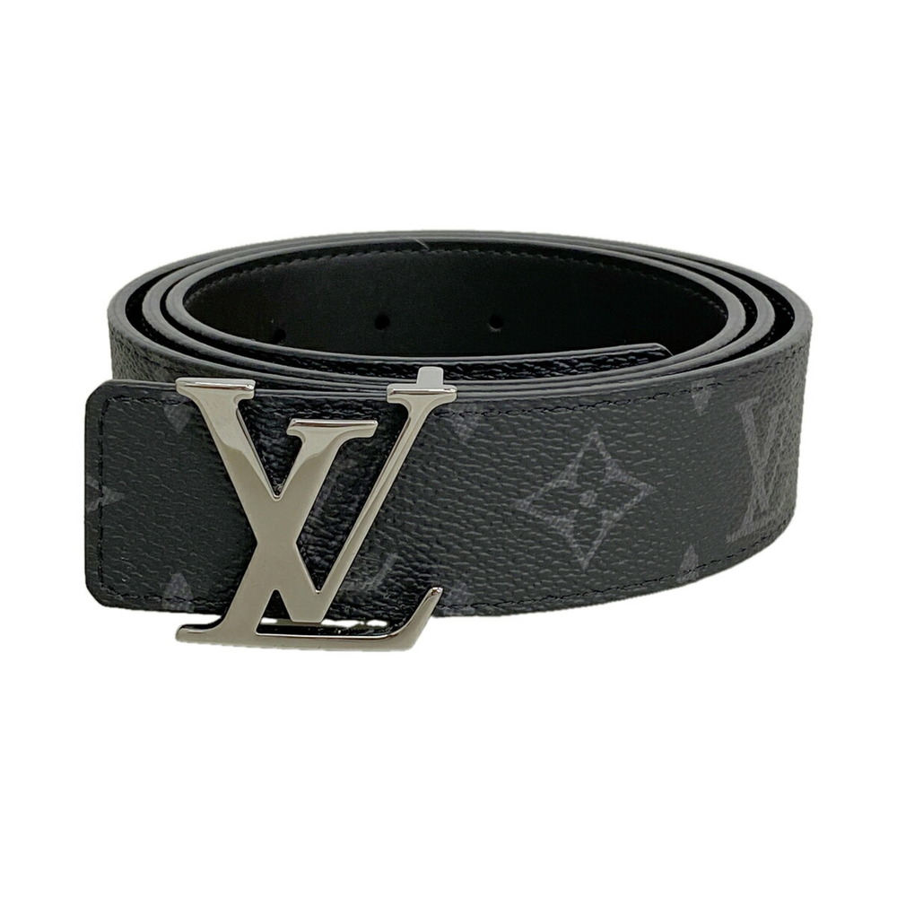 Louis Vuitton Monogram Eclipse Belt with LV Initials, M4484, Black, Men's